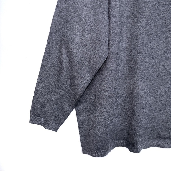 RDI Sweater Mens Medium Grey Collared Pullover Polo Soft Knit Long Sleeve Size L - Picture 4 of 9